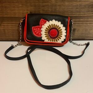 Brighton Gilly Flower Appliquéd Leather Shoulder/Crossbody Bag